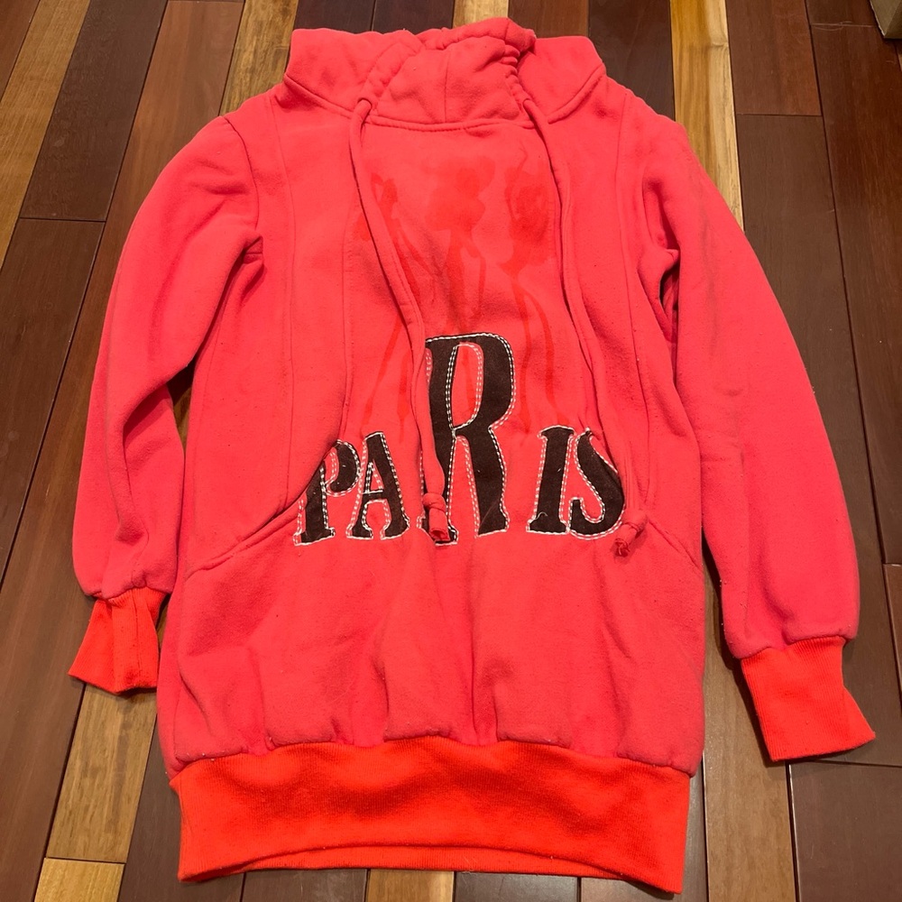 Coral Pink 'PARIS' Pullover Hoodie